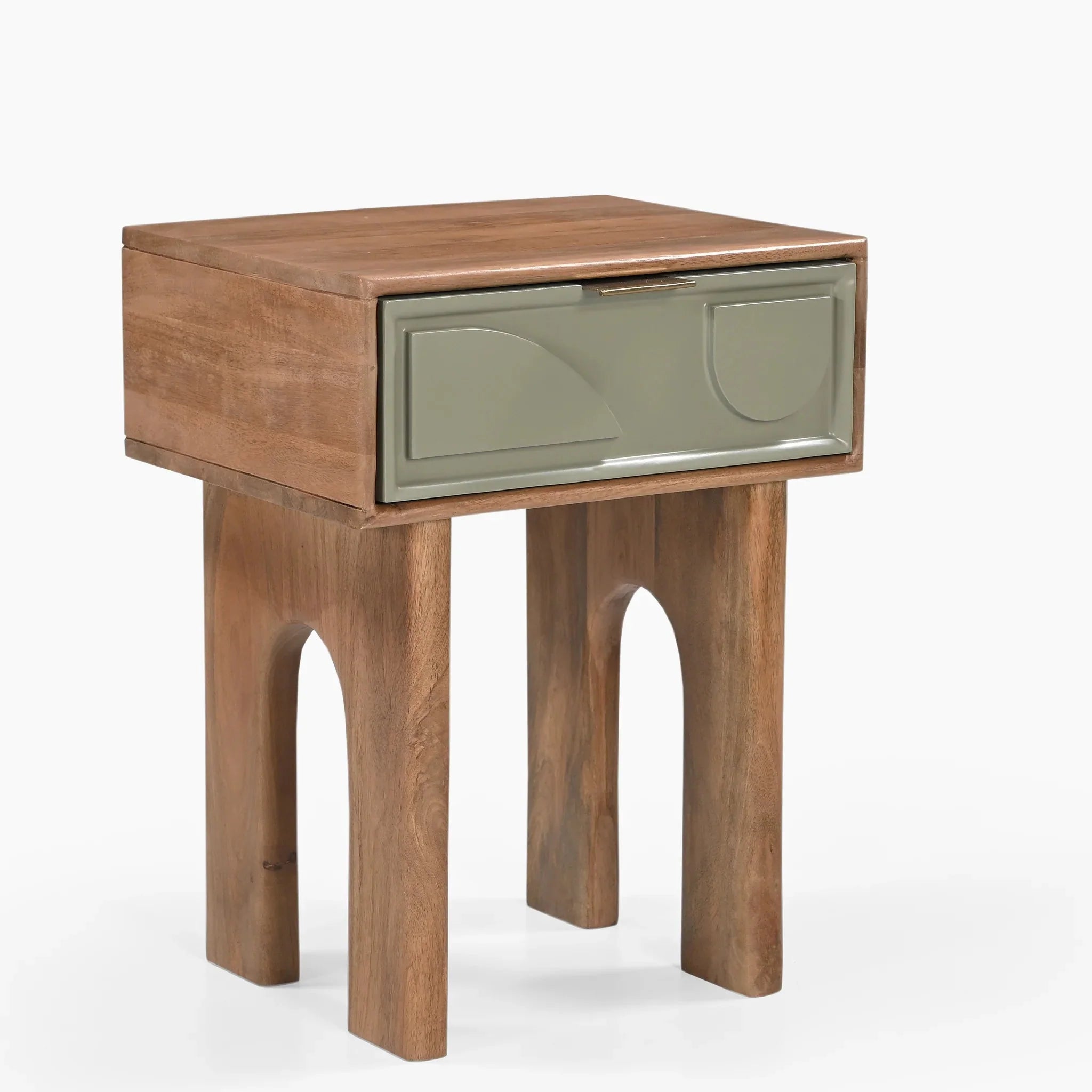 One Drawer Abstract Side Table - TRST00019A - Uneeka
