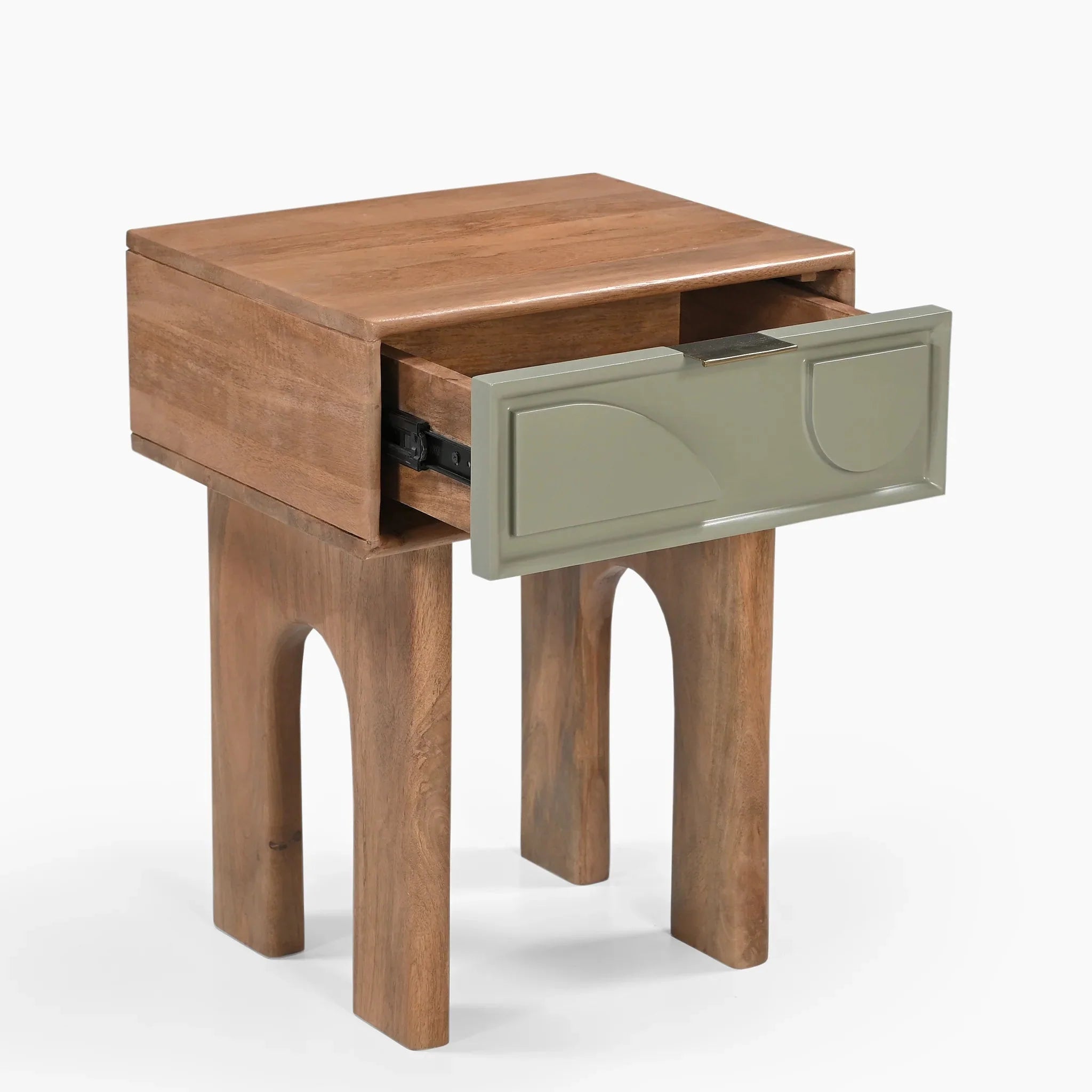 One Drawer Abstract Side Table - TRST00019A - Uneeka
