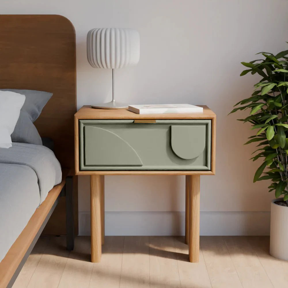 One Drawer Abstract Side Table - TRST00019A - Uneeka