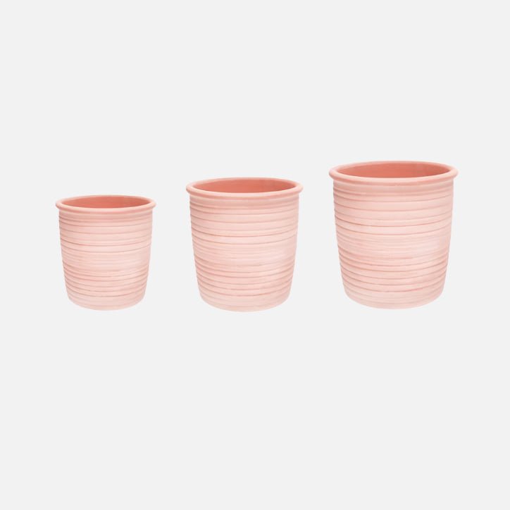 Outdoor Tall Ripple Terracotta Plant Pot - OHTP3 - SMALL - Uneeka