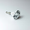 Oval White Crackle Glaze Ceramic Knob - 49.086WCG.AIC.35 - Uneeka
