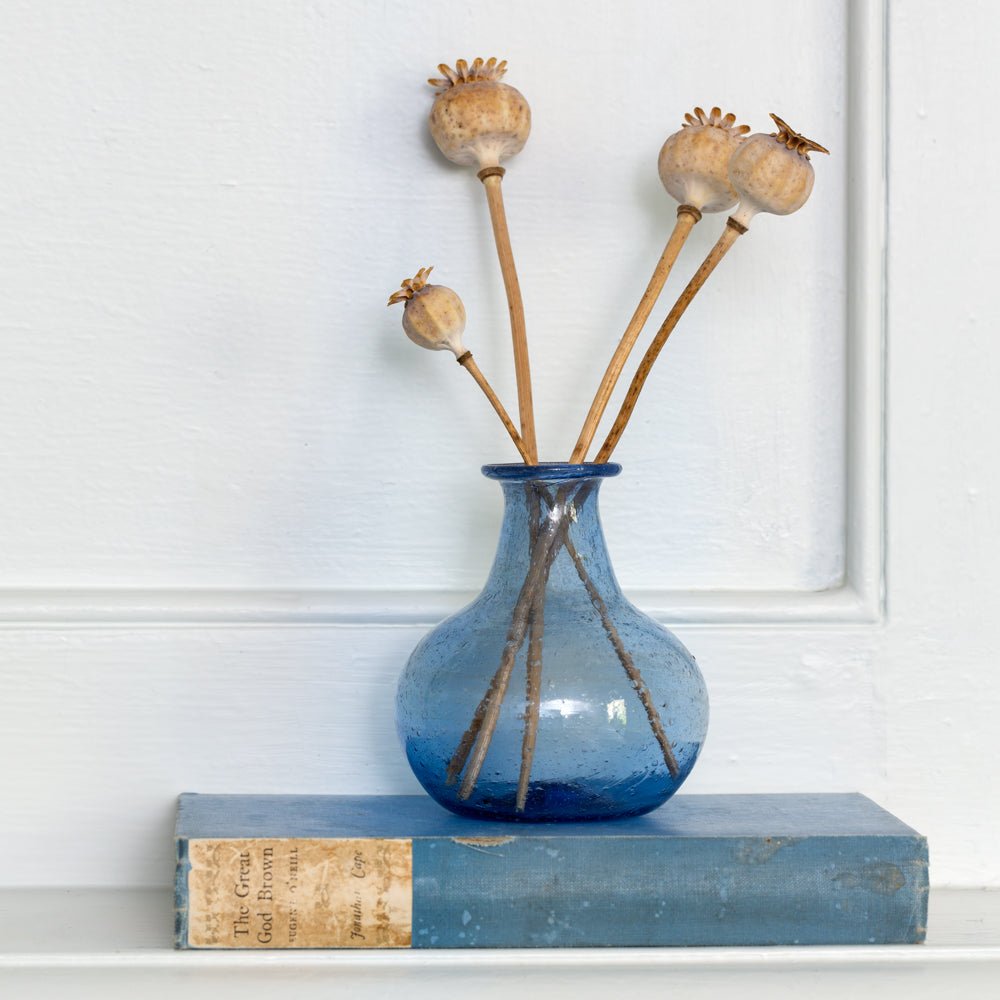 Palar Vase Recycled Glass Lapis - MK21828 - Uneeka