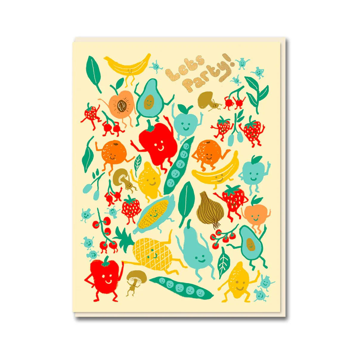 Partying Fruit & Veg Greetings Card - 1759 - Uneeka