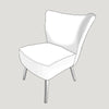 Phoebe Upholstered Fabric Occasional Chair - Made To Order - J Brown Chamonix - 293 Linen - PHOEBE - Uneeka