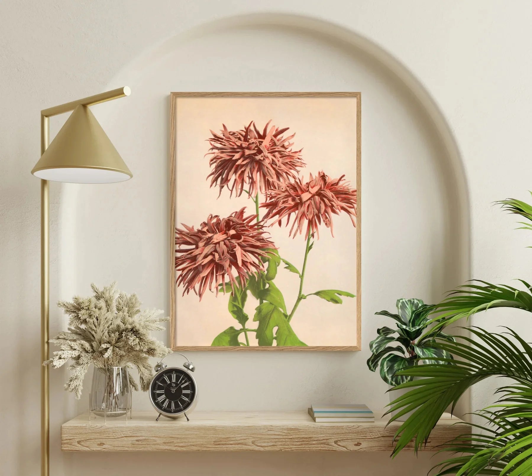 Pink Chrysanthemum Floral Framed Art Print - OFG 50x70 9002 - Uneeka
