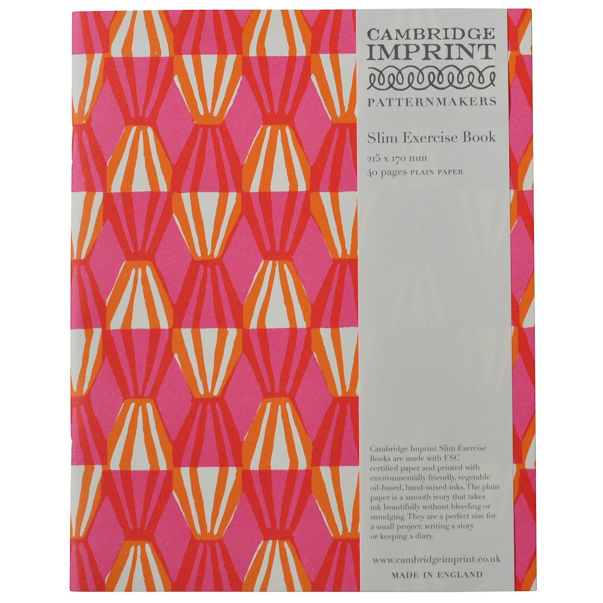 Pink & Orange Threadwork Plain Paper Slim Exercise Book - EXB THR pink - Uneeka