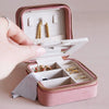 Pink Pastel Tone Velvet Square Jewellery Case - 60733 - Uneeka