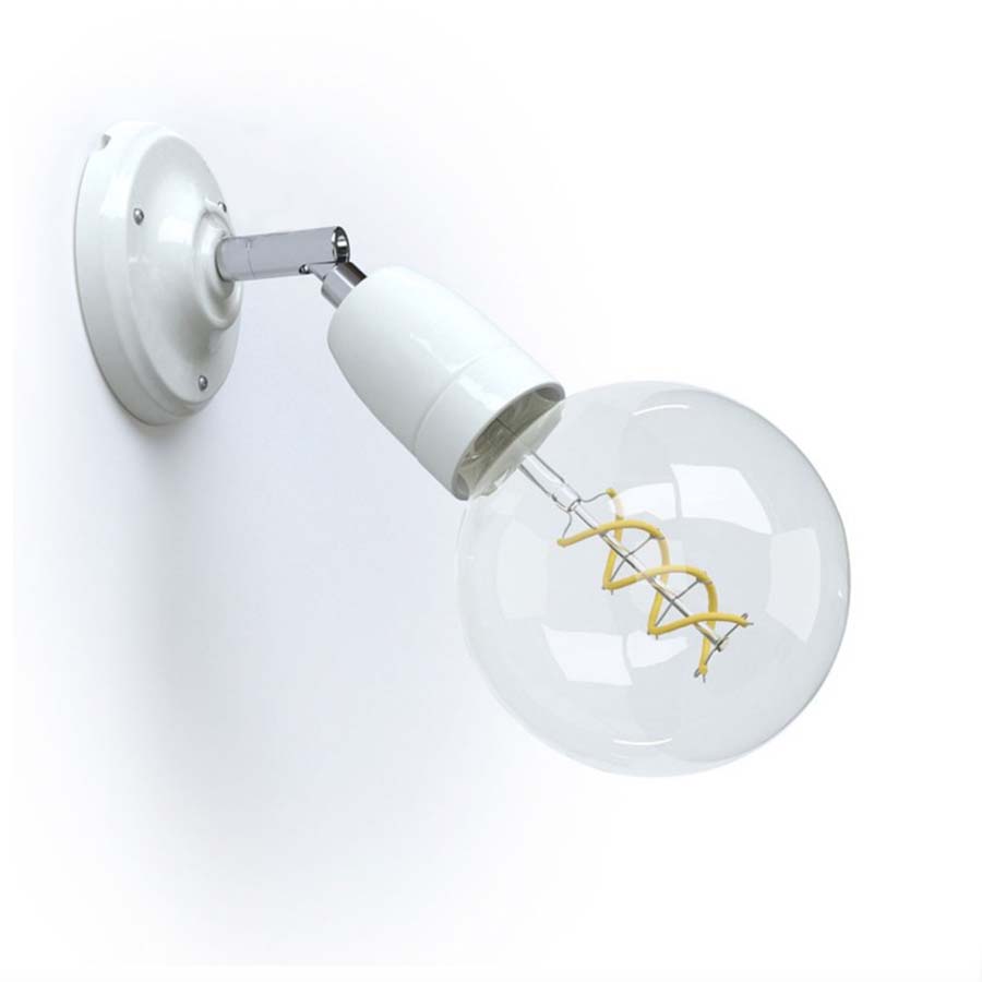 Porcelain 90° Adjustable Wall Light - APP2BITBS1CR - Uneeka