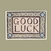 Good Luck Patterned Border Greetings Card - CRDA6 GL coffee - Uneeka