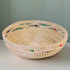 Seagrass Basket With Multi Colour Wood Beads - BSK32 - Uneeka