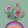 Rainbow and Flowers Anniversary Card - HCWB226 - Uneeka