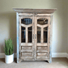 Reclaimed Wood Indian Cabinet With Beaded Edging - Uneeka