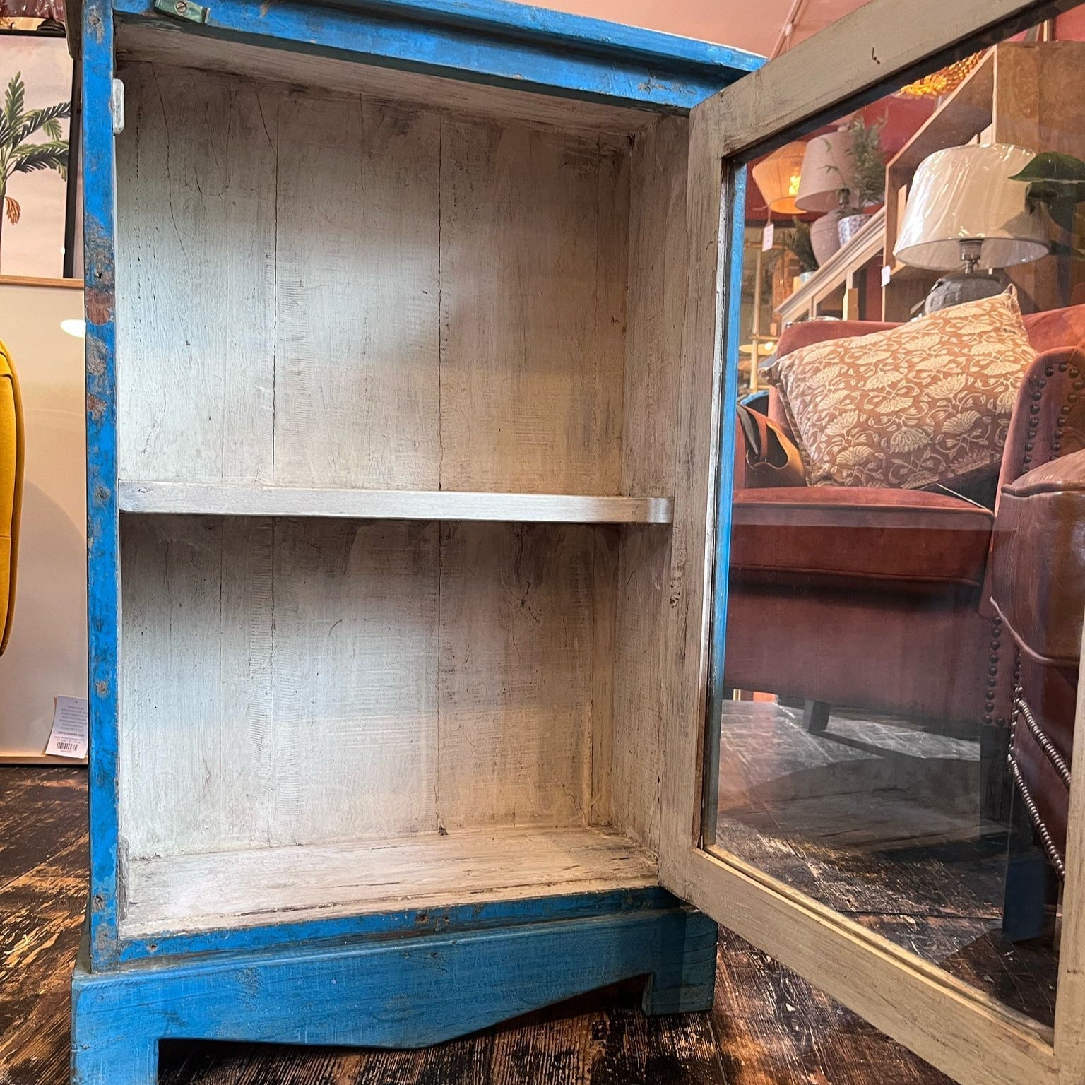 Reclaimed Wood Turquoise Hanging Cabinet - Uneeka