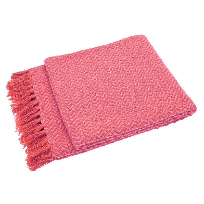 Recycled Cotton Zigzag Weave Throw - CBTFPO - Uneeka