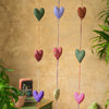 Recycled Sari Hanging Hearts Garland - STRING121 - Uneeka