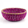 Recycled Sari Material Round Basket - PROK073 - Uneeka