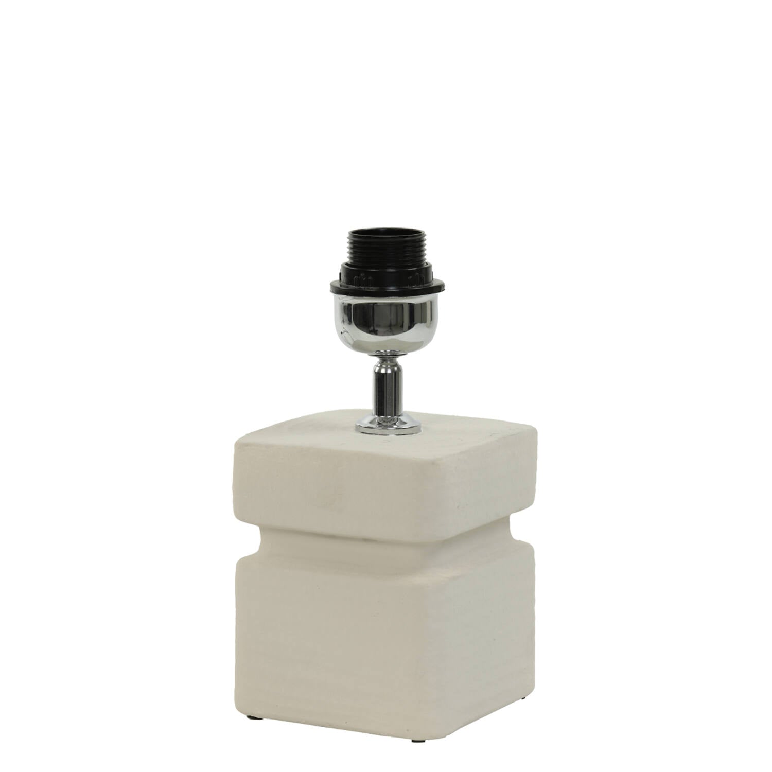 Ridged Square Light Grey Ceramic Lamp Base - 7512943 - Uneeka