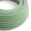 Round 3 Core Electrical Cable Covered with Rayon in Green Zigzag* - XZ3RZ06 - Uneeka