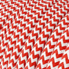 Round 3 Core Electrical Flex Cord Covered with Rayon in Red & White Zigzag* - XZ3RZ09 - Uneeka