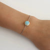 Round Glazed Glass Pendant Natural Cord Bracelet - 100 - NATURAL - EMERALD - Uneeka