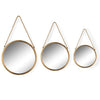 Round Gold Frame Rope Hanging Mirror - JRG11 - Uneeka