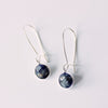 Round Semi Stone with Hoop Earrings in Silver - CE - 16413 S NBU - Uneeka