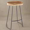 Rustic Teak Oval Seat Bar Stool - IS038 - Uneeka