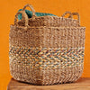 Sari & Hogla Seagrass Square Basket with Handles - BSK62 - SMALL - Uneeka