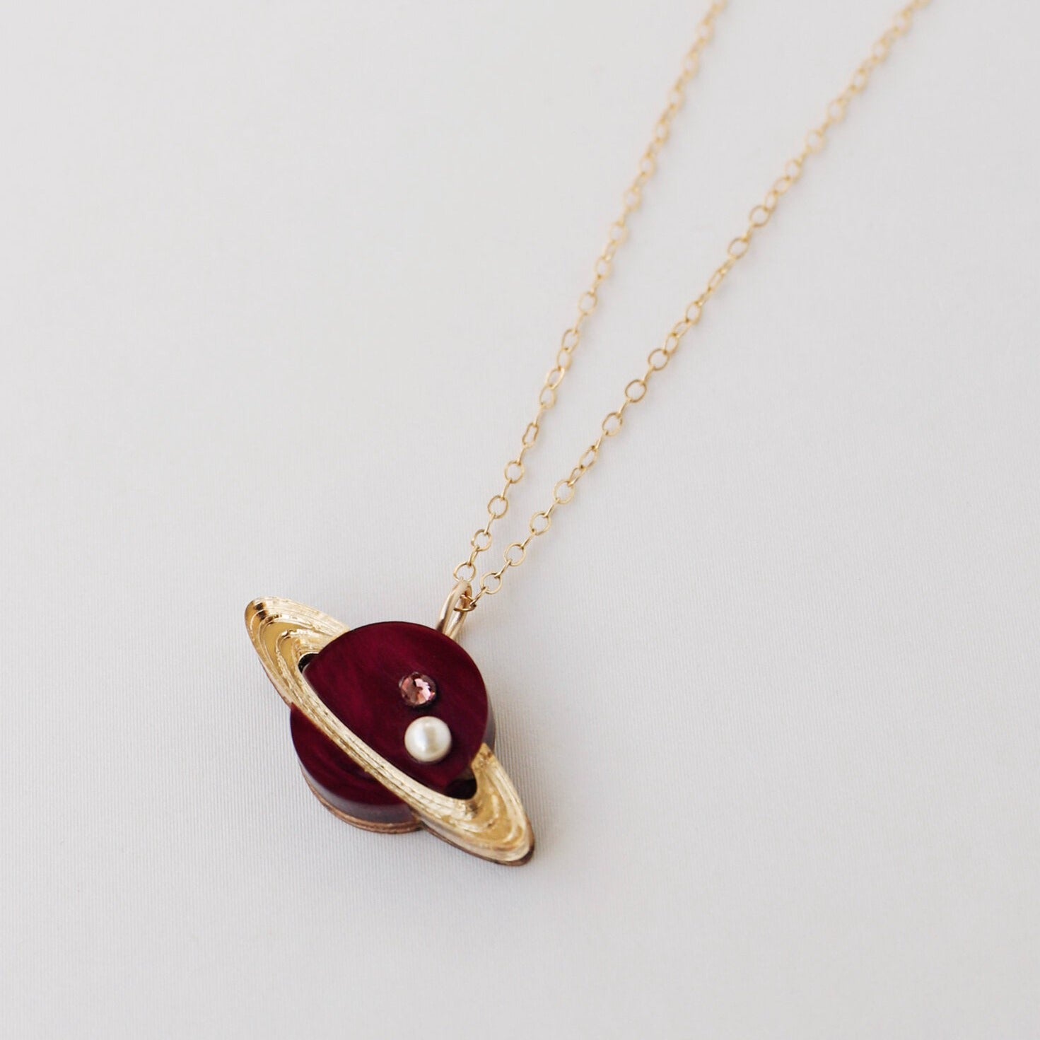 Saturn Gold Necklace - R1301N - Uneeka