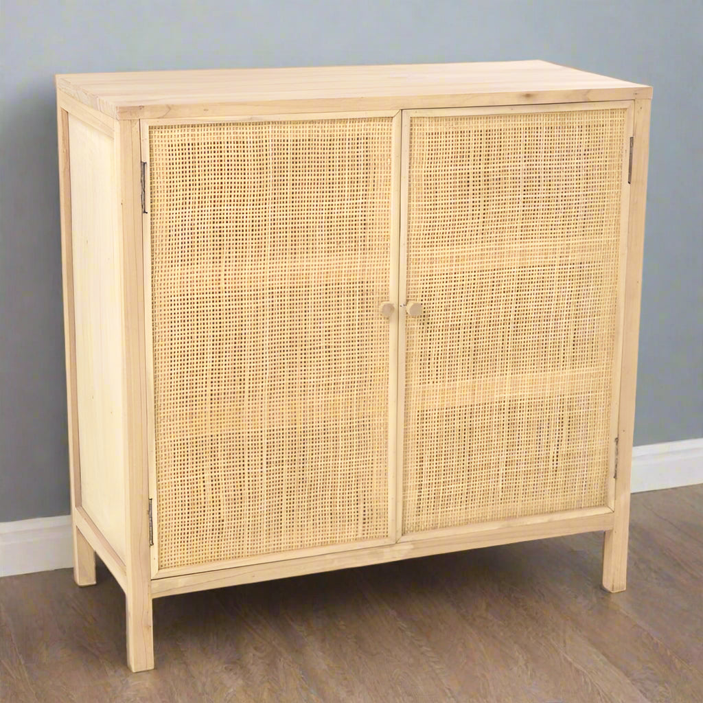 Savana Rattan Two Door Small Cabinet - HAV04 - Uneeka