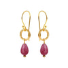 Semi - Precious Stone Gold Plated Gita Earrings - Gita Earrings Pink Kynite - Uneeka