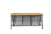 Shoe Storage Bench With Wooden Top and Metal Base - 6360 - Uneeka