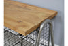Shoe Storage Bench With Wooden Top and Metal Base - 6360 - Uneeka