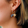 Shooting Star Gold Hoops - R1401H - Uneeka