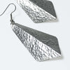 Silver Plated 3D Large Triangle Earrings - JELS8 - Uneeka