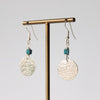 Silver Plated Disc and Turquoise Chip Earrings - JEMS20 - Uneeka