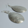 Silver Plated Oval Earrings With Scratch Pattern - JEMS40 - Uneeka