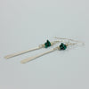 Silver Plated Petal and Malachite Chip Earrings - JEMS52 - Uneeka