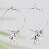 Silver T - Rex Dinosaur Hoop Earrings - 32317 - Uneeka