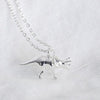 Silver Triceratops Dinosaur Necklace - 32301 - Uneeka