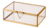 Single Compartment Glass & Antique Brass Finish Box - JBX04 - Uneeka
