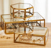 Single Compartment Glass & Antique Brass Finish Box - JBX04 - Uneeka