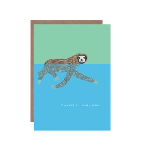 Sloth Swimming Birthday Card - HCWB169 - Uneeka