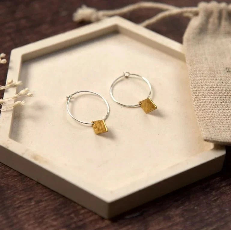 Small Assorted Shape Brass Earrings - SB001 - Uneeka