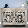 Small Carved Two Door Sideboard - 10214 - Uneeka