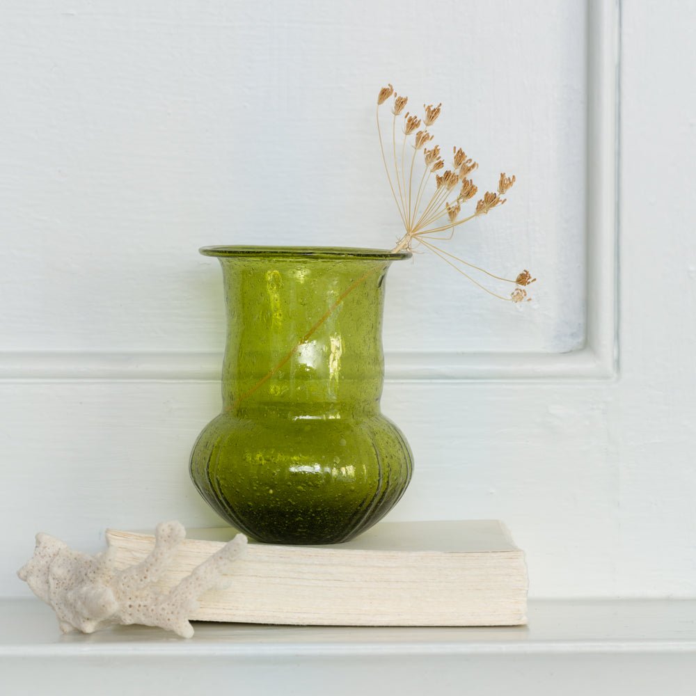 Small Recycled Glass Jade Vase - MK21827 - Uneeka