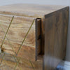 Small Square Style Diamond Brass Detail Bedside Table - 9735 - Uneeka
