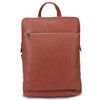 Square Faux Leather Backpack / Side Bag - 18807 - A - BROWN - Uneeka