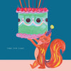 Squirrel With Cake Greetings Card - HCWB443 - Uneeka