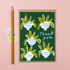 Striped Potted Plants Thank You Greetings Card - T07 Thanks Plants - Uneeka